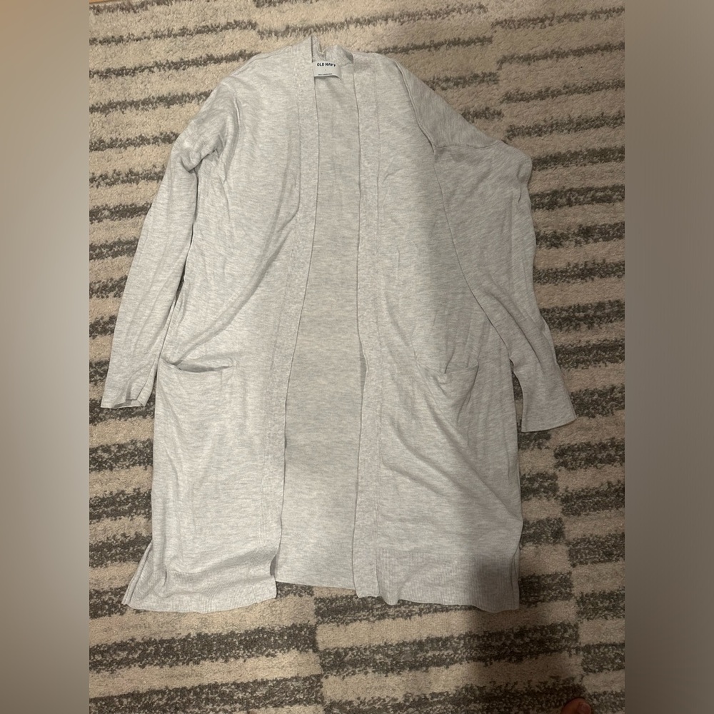 Old Navy womens long cardigan sweater duster heather gray large